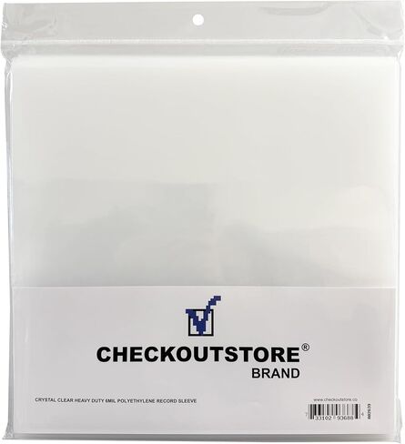 CheckOutStore بلاستيك شفاف OPP لألبوم تسجيل فينيل LP مقاس 12 بوصة يغطي 6 مل (أكمام خارجية مريحة) (عبوة من 5000) in Saudi Arabia