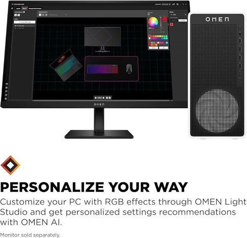 كمبيوتر مكتبي للألعاب HP OMEN 16L TG03 | معالج انتل الترا 7 265F | انفيديا جي فورس ار تي اكس 5060 تي آي | رام 16 جيجا بايت GDDR7 | 1 تيرابايت NVMe SSD | برج أداء جاهز للواقع الافتراضي | لمسة نهائية معدنية على شكل باندا in Kuwait