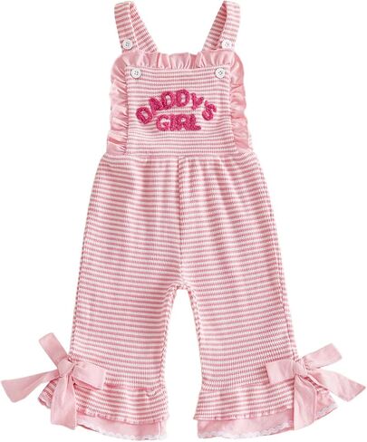 Toddler Baby Girl Clothes I Love Mom Bell Bottom Romper Sleeveless Jumpsuit Overalls Cute Girls Mothers Day Outfits in Saudi Arabia