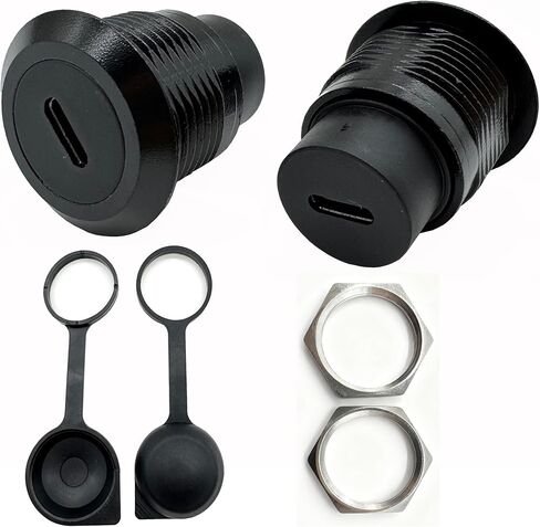 Halokny 2PCS USB-C Pass Through Connector D-Type, Type C Panel Mount Couplerr, Female to Female Charger Adapter Socket (D-Type) in Saudi Arabia