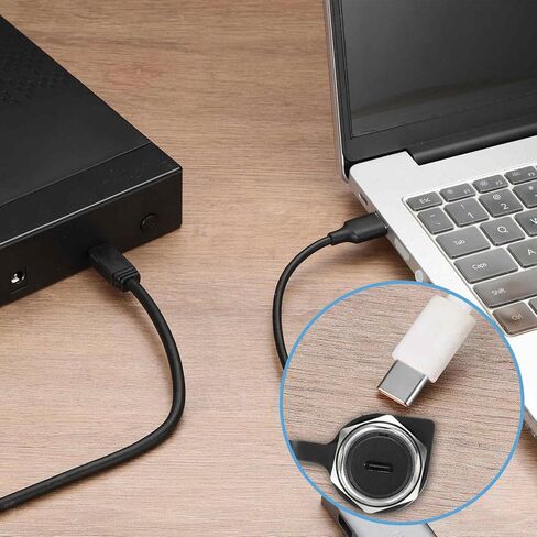 USB-C Panel Mount Adapter with Dust Cover, Type-C Panel Mount Coupler Round Pass Through Connector Female to Female Bulkhead Extension Adapter for Data Transfer/Charging, Silver in Saudi Arabia