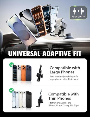 Bracketron TripGripPro Suction Cup Phone Mount for Car - 3-in-1 Tesla Phone Mount with 360° Rotation, Temperbond Suction Technology for Windshield Dashboard Display in Saudi Arabia