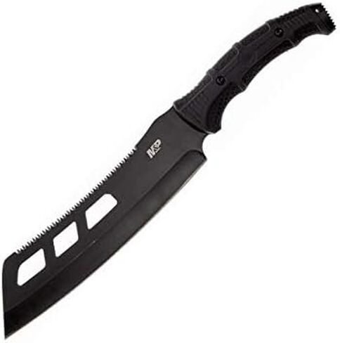 Smith & Wesson M&P Extraction & Evasion Cleaver 16.5in S.S. Full Tang Fixed Blade Machete with Rubber Handle, Sawback and Sheath for Outdoor and Survival Black in Saudi Arabia