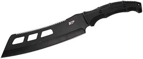 Smith & Wesson M&P Extraction & Evasion Cleaver 16.5in S.S. Full Tang Fixed Blade Machete with Rubber Handle, Sawback and Sheath for Outdoor and Survival Black in Saudi Arabia