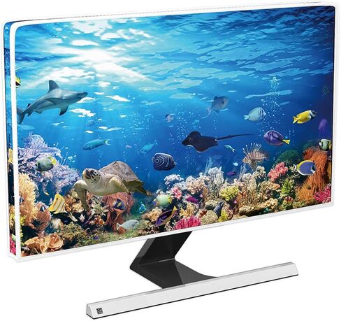 Baocicco Underwater Waterproof Computer Monitor Cover 22, 23, 24, 25 Inch Ocean Undersea Life Tropical Fish Turtle Coral Design Monitor Dust Covers Panel Case Computer Screen Protective LCD/LED/HD in Saudi Arabia
