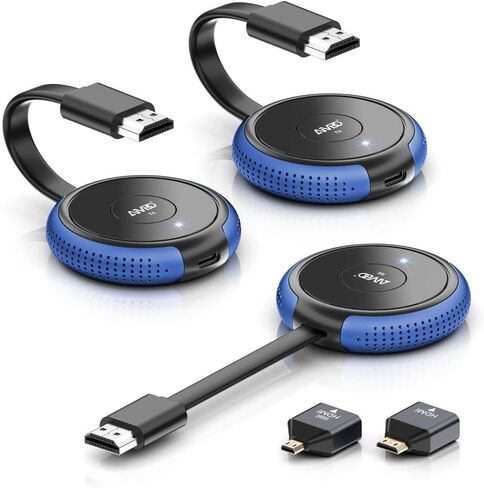 جهاز إرسال TIMBOOTECH 4K لاسلكي HDMI 2 وجهاز استقبال واحد، 2.4/5.8 جيجا هرتز HDMI لاسلكي متعدد TX، موسع فيديو وصوت لأجهزة الكمبيوتر المحمول، DSLR، صندوق التلفزيون، الهاتف الذكي للشاشة، جهاز العرض، التلفزيون - 328FT in Kuwait