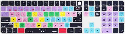 غطاء لوحة المفاتيح XSKN Final Cut Pro Shortcuts يناسب لوحة المفاتيح السحرية Apple 2024 iMac M4 Chip مع معرف اللمس ولوحة المفاتيح الرقمية A3119 in Kuwait