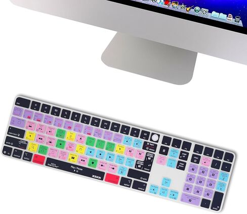 غطاء لوحة المفاتيح XSKN Final Cut Pro Shortcuts يناسب لوحة المفاتيح السحرية Apple 2024 iMac M4 Chip مع معرف اللمس ولوحة المفاتيح الرقمية A3119 in Kuwait