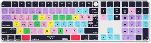 غطاء لوحة المفاتيح XSKN Final Cut Pro Shortcuts يناسب لوحة المفاتيح السحرية Apple 2024 iMac M4 Chip مع معرف اللمس ولوحة المفاتيح الرقمية A3119 in Kuwait