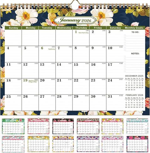 2026 Wall Calendar - Funny Dogs Wall Calendar 2026, 12" x 24" (Open), Large Monthly Calendar, Dogs Chilling with Coffee Calendar Hanging Planning for Home & Office Decor in Saudi Arabia
