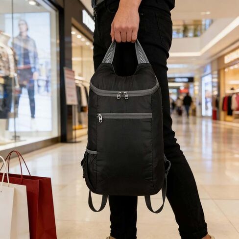 Lightweight Foldable Travel Packable Backpack,Casual Large-Capacity Daypack for Travel, Hiking, Outdoor Adventures, and Daily Use(Black-2) in Saudi Arabia