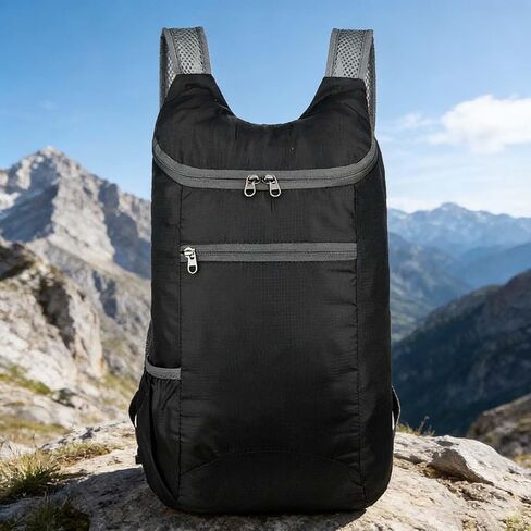 Lightweight Foldable Travel Packable Backpack,Casual Large-Capacity Daypack for Travel, Hiking, Outdoor Adventures, and Daily Use(Black-2) in Saudi Arabia