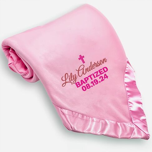 Ships Next Day Personalized Baby Blanket with Embroidered Name - Soft Customized Baby Blanket for Boys and Girls Made in USA - Personalized Custom Blanket with Name - Blue in Saudi Arabia