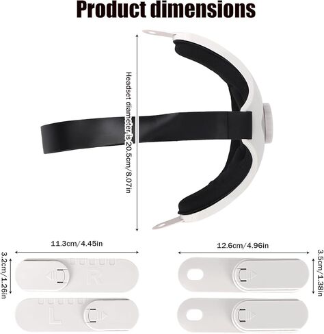 VR Head Strap Compatible with Quest 2 and Quest 3, 20.5cm/8.07in Diameter Virtual Reality Head Strap Flat Back Design for Enhanced Comfort Support & Improved Immersion in VR Games in Saudi Arabia
