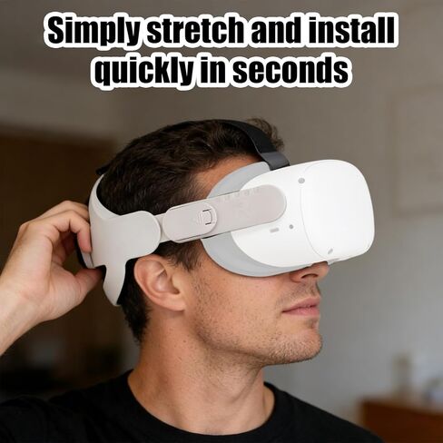 VR Head Strap Compatible with Quest 2 and Quest 3, 20.5cm/8.07in Diameter Virtual Reality Head Strap Flat Back Design for Enhanced Comfort Support & Improved Immersion in VR Games in Saudi Arabia