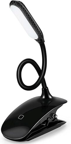 Portable Rechargeable Reading Light USB Clip LED Lamp Touch Control Three Level Dimming 5500K 6500K Eye Care Lighting Adjustable Angle Compact Design for Home Office Study Camping Desk in Saudi Arabia