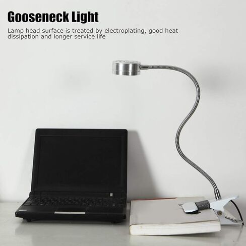 مشبك على مشبك القراءة، أضواء القراءة LED، درجة حرارة اللون البارد الدافئ USB 360 درجة معقوفة قابلة للتعديل (فضي) in Saudi Arabia