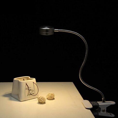مشبك على مشبك القراءة، أضواء القراءة LED، درجة حرارة اللون البارد الدافئ USB 360 درجة معقوفة قابلة للتعديل (فضي) in Saudi Arabia