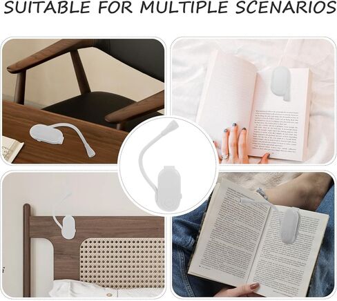Rechargeable Clip-on Book Reading Light, Portable White Mini Clamp Lamp for Eye Protection, Bedside and Dormitory Reading, USB Charging, for Students and Nighttime Use in Saudi Arabia