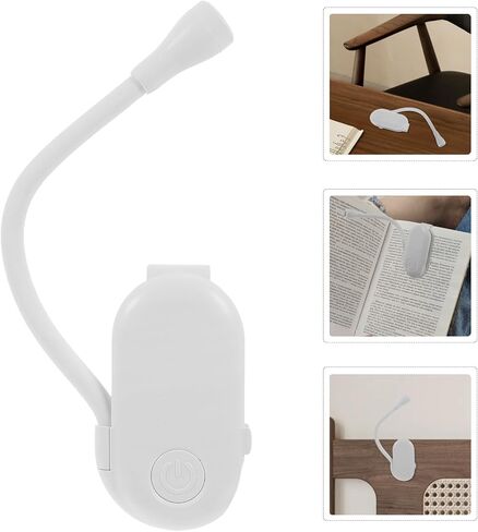 Rechargeable Clip-on Book Reading Light, Portable White Mini Clamp Lamp for Eye Protection, Bedside and Dormitory Reading, USB Charging, for Students and Nighttime Use in Saudi Arabia