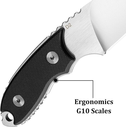 VALKNUT EDC Fixed Blade Neck Knife with Kydex Sheath Mini D2 Steel Small Pocket Knife, Mens Compact Knife for Outdoor Survival in Saudi Arabia
