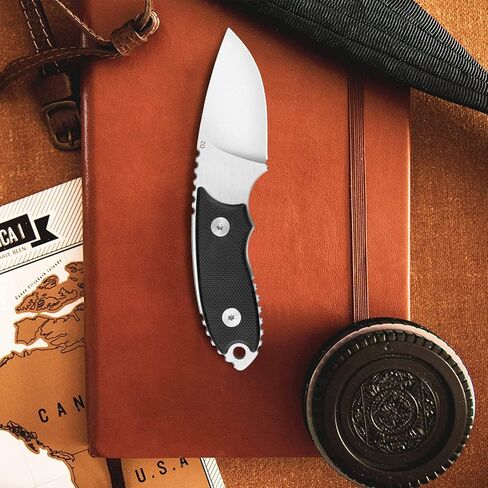 VALKNUT EDC Fixed Blade Neck Knife with Kydex Sheath Mini D2 Steel Small Pocket Knife, Mens Compact Knife for Outdoor Survival in Saudi Arabia