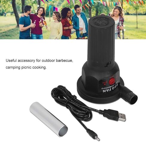 Taidda USB BBQ Air Blower, Portable BBQ Fan Air Blower Handheld Barbecue Fan Air USB Fan 5V Fire Starter Flame Exciter Lightweight Barbecue Fan for Outdoor Camping Picnic Grill Cooking Tool, Black in Saudi Arabia