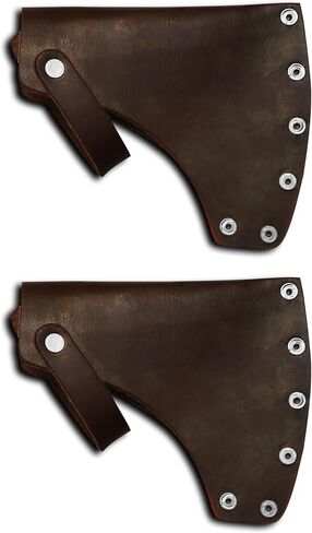 Genuine Leather Axe Head Cover - Hatchet Sheath for Outdoor Camping Blade Protection - Portable Small Hatchets Sheath with Belt Loop Axe Protector, Brown -2 Piece in Saudi Arabia