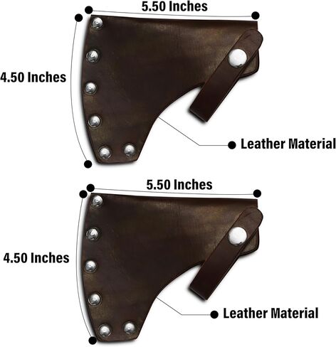 Genuine Leather Axe Head Cover - Hatchet Sheath for Outdoor Camping Blade Protection - Portable Small Hatchets Sheath with Belt Loop Axe Protector, Brown -2 Piece in Saudi Arabia