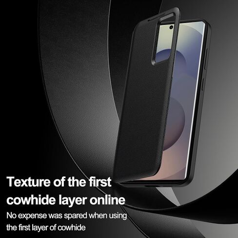 for Samsung S25 Ultra Case with Smart Small Screen View, S-View Wallet Phone Case, for Samsung Galaxy S25 Ultra 5G Case Smart Window Cover, Flip Leather Protective Smart View Black in Kuwait