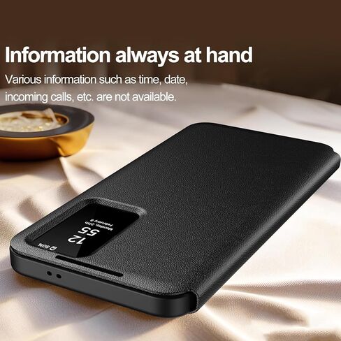 for Samsung S25 Ultra Case with Smart Small Screen View, S-View Wallet Phone Case, for Samsung Galaxy S25 Ultra 5G Case Smart Window Cover, Flip Leather Protective Smart View Black in Kuwait