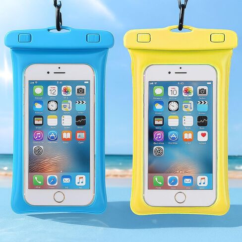 حقيبة جافة مضادة للماء للهاتف، حافظة عالمية مقاومة للماء لهاتف iPhone 16 15 14 13 Pro Max وSamsung والمزيد، حامل هاتف آمن لشاشة اللمس للشاطئ وحمام السباحة والرحلات البحرية وأساسيات السفر 3 عبوات متعددة الألوان in Saudi Arabia