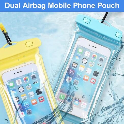 حقيبة جافة مضادة للماء للهاتف، حافظة عالمية مقاومة للماء لهاتف iPhone 16 15 14 13 Pro Max وSamsung والمزيد، حامل هاتف آمن لشاشة اللمس للشاطئ وحمام السباحة والرحلات البحرية وأساسيات السفر 3 عبوات متعددة الألوان in Saudi Arabia