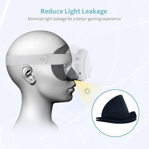 مروحة تبريد بغطاء الوجه لـ Oculus Quest 3، مبرد مروحة وسادة إسفنجية مريحة مع وضعين RGB، تهوية نشطة لدوران الهواء لتخفيف ضباب العدسة - أسود in Kuwait