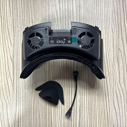 مروحة تبريد بغطاء الوجه لـ Oculus Quest 3، مبرد مروحة وسادة إسفنجية مريحة مع وضعين RGB، تهوية نشطة لدوران الهواء لتخفيف ضباب العدسة - أسود in Kuwait