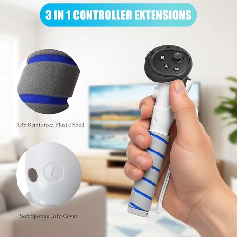 Controller Extensions for Meta Quest 3S & 3-3-in-1 Long Arms, Golf Club & Stick Grips in Saudi Arabia