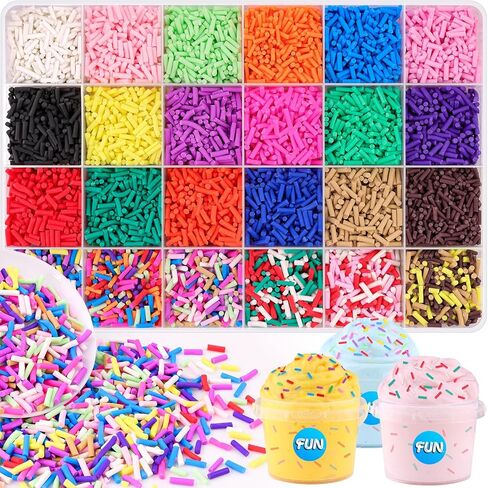 24-Grid Slime Mix Ins Non-edible Polymer Clay Slime Add Ins|Fake Sprinkles Kawaii Charms for Nail Art Design,Lip Gloss,Cellphone Decorations Assorted Sprinkle Decoration & Accessories for DIY Crafting in Saudi Arabia