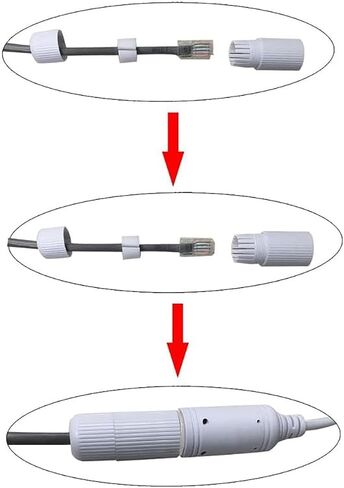16PCS 44x20mm White PVC Outdoor RJ45 Plug Waterproof Cap Protector for IP Camera CCTV Pigtail Cable Connection Cover Adapter in Saudi Arabia