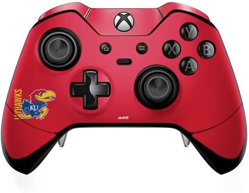 ملصق Skinit المخصص للألعاب متوافق مع وحدة تحكم Xbox One Elite - تصميم College Jayhawks KU المرخص رسميًا in Kuwait