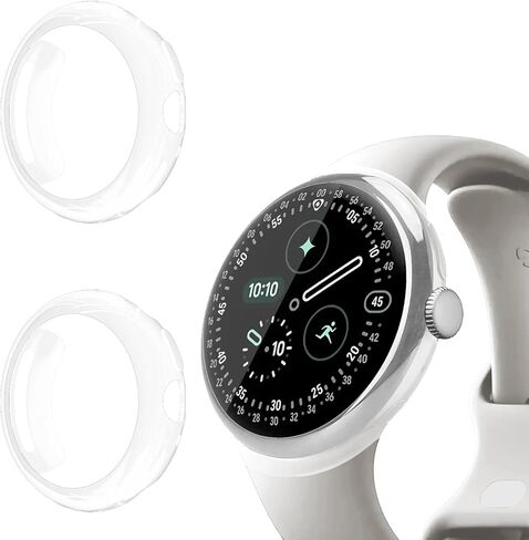 حافظة Liuyuxi المكونة من قطعتين من مادة TPU الناعمة متوافقة مع ساعة Google Pixel Watch 4 مقاس 41 مم، غطاء شفاف عالي الوضوح مضاد للخدش مع حماية شاملة لساعة Pixel Watch 4 الذكية. in Kuwait