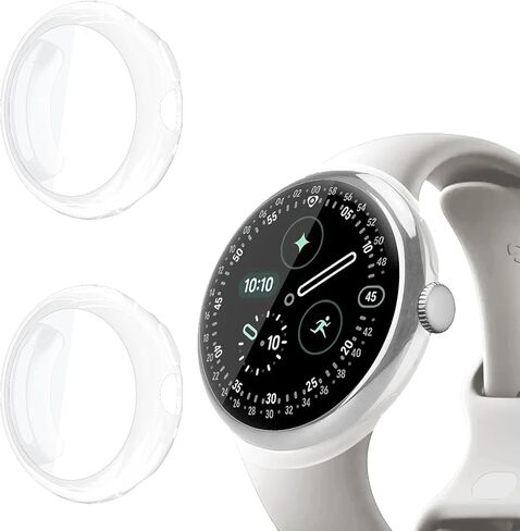 حافظة Liuyuxi المكونة من قطعتين من مادة TPU الناعمة متوافقة مع ساعة Google Pixel Watch 4 مقاس 41 مم، غطاء شفاف عالي الوضوح مضاد للخدش مع حماية شاملة لساعة Pixel Watch 4 الذكية. in Kuwait