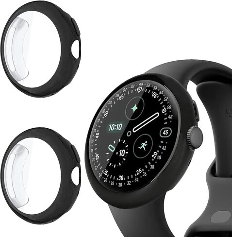 حافظة Liuyuxi المكونة من قطعتين من مادة TPU الناعمة متوافقة مع ساعة Google Pixel Watch 4 مقاس 41 مم، غطاء شفاف عالي الوضوح مضاد للخدش مع حماية شاملة لساعة Pixel Watch 4 الذكية. in Kuwait