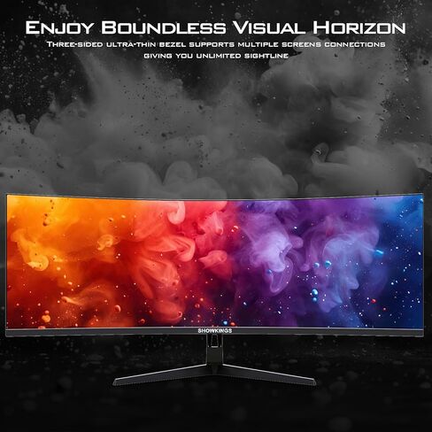 شاشة ألعاب QHD منحنية 49 بوصة، 1500R 165 هرتز 32:9 QHD 3840x1080 شاشة كمبيوتر، 125% sRGB VESA DisplayHDR، تدعم التثبيت على الحائط، العناية بالعين in Saudi Arabia