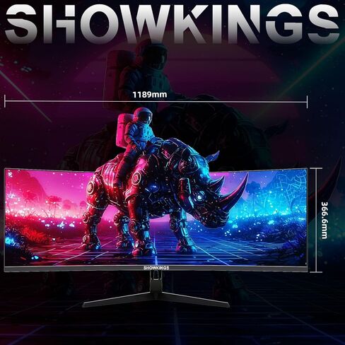 شاشة ألعاب QHD منحنية 49 بوصة، 1500R 165 هرتز 32:9 QHD 3840x1080 شاشة كمبيوتر، 125% sRGB VESA DisplayHDR، تدعم التثبيت على الحائط، العناية بالعين in Saudi Arabia
