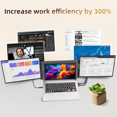 شاشة كمبيوتر محمول موسع 2.5K - شاشة محمولة مزدوجة مقاس 16 بوصة 2560x1600P QHD 100% sRGB IPS 235 درجة دوران تصميم شاشة قابل للفصل متوافق إضافي مع Mac Wins Dex Chrome يناسب أجهزة الكمبيوتر المحمولة مقاس 13 بوصة - 17 بوصة in Saudi Arabia