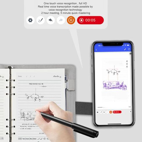 Eujgoov مجموعة الكتابة الذكية للكمبيوتر الدفتري الرقمي لنظام iOS للهواتف الذكية التي تعمل بنظام Android مزامنة في الوقت الحقيقي 5.0 قلم ذكي لاسلكي مشهد قابل للتطبيق in Kuwait