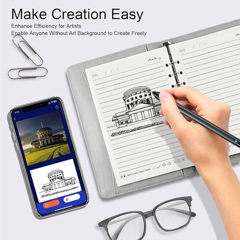 Eujgoov مجموعة الكتابة الذكية للكمبيوتر الدفتري الرقمي لنظام iOS للهواتف الذكية التي تعمل بنظام Android مزامنة في الوقت الحقيقي 5.0 قلم ذكي لاسلكي مشهد قابل للتطبيق in Kuwait