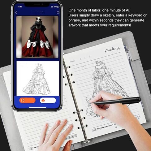 Eujgoov مجموعة الكتابة الذكية للكمبيوتر الدفتري الرقمي لنظام iOS للهواتف الذكية التي تعمل بنظام Android مزامنة في الوقت الحقيقي 5.0 قلم ذكي لاسلكي مشهد قابل للتطبيق in Kuwait