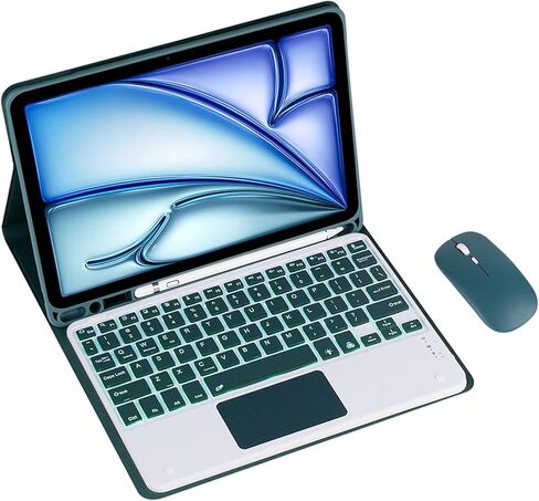 Keyboard Case for Samsung Galaxy Tab S10/S9/S8 Ultra 14.6" SM-X926/X910/X906 Tablet Detachable Keyboard, Fully Wrapped Leather case with Built-in Pen Holder (Blue,Backlight Touch Pad and Mouse) in Saudi Arabia