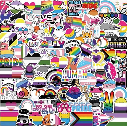 200 قطعة من ملصقات الفخر المختلطة LGBTQ ملصق مثلي الجنس قوس قزح LGBTQ هدايا الحفلات مثليه ثنائيي الجنس Pansexual المتحولين جنسيا ملصقات لأجهزة الكمبيوتر المحمول الكتابة على الجدران الفينيل الشارات ملصق اللعب in Kuwait